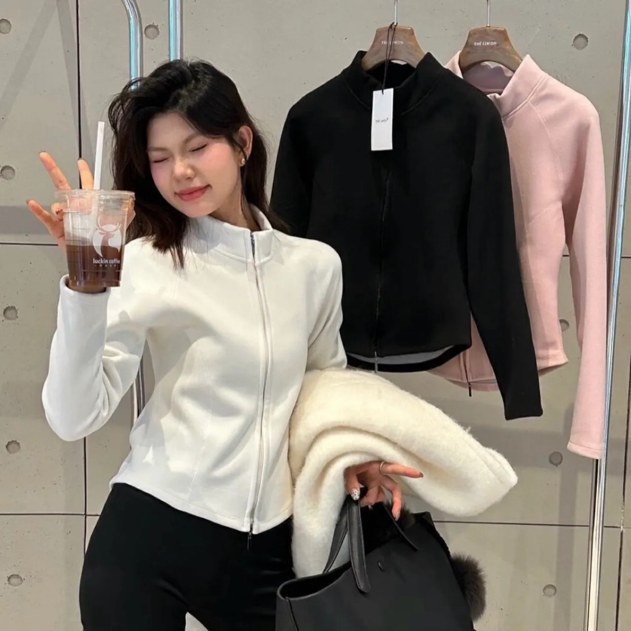 【升级款羊毛蛋白内胆】超好穿立领加绒卫衣女保暖上衣修身短外套,女装/女士精品,短外套,淘宝优惠券,粉丝福利购,淘宝优惠卷