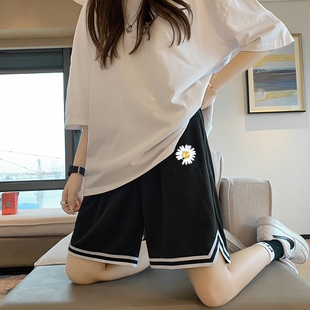 速干短裤 子 女夏天运动外穿宽松显瘦高腰直筒休闲阔腿五分学生中裤