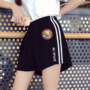 高腰小个子三分裤 运动短裤 外穿a字休闲裤 宽松ins潮2024新款 女夏季