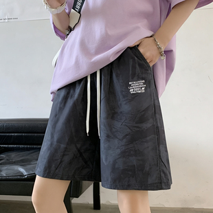 潮流爆款 冰丝运动短裤 宽松显瘦迷彩休闲裤 直筒五分裤 女士夏季 薄款