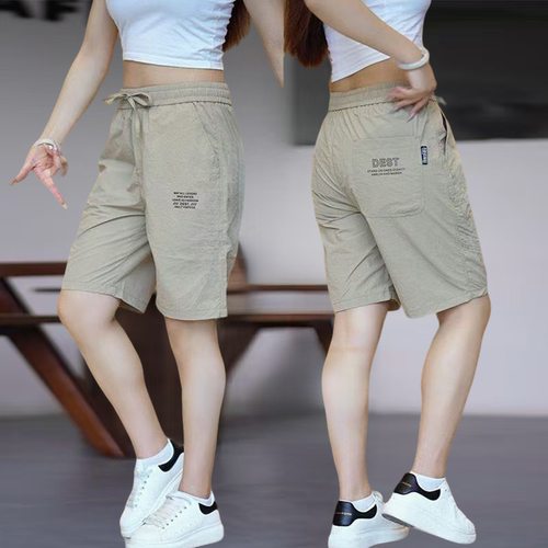 冰丝运动短裤女夏季薄款宽松直筒高腰五分裤时尚爆款工装休闲裤潮