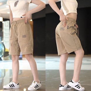 薄款 夏季 子女冰丝2026新款 宽松潮流 百搭休闲裤 大码 五分裤 运动短裤