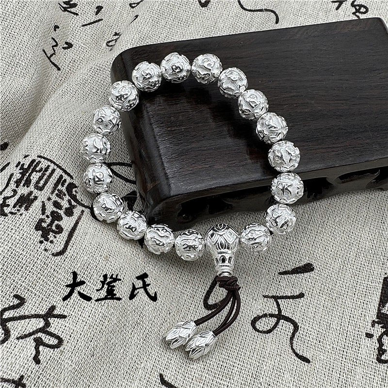 纯银手链 足银999手串 云南手镯