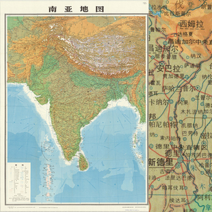 【舆图】70年代南亚地区印度半岛缅甸孟加拉全图高清电子版1974年