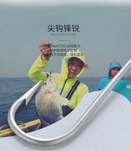 长柄有倒刺鱼钩成品散装111法国进口VMC世纪钩沙巴钩不跑鱼高碳钢