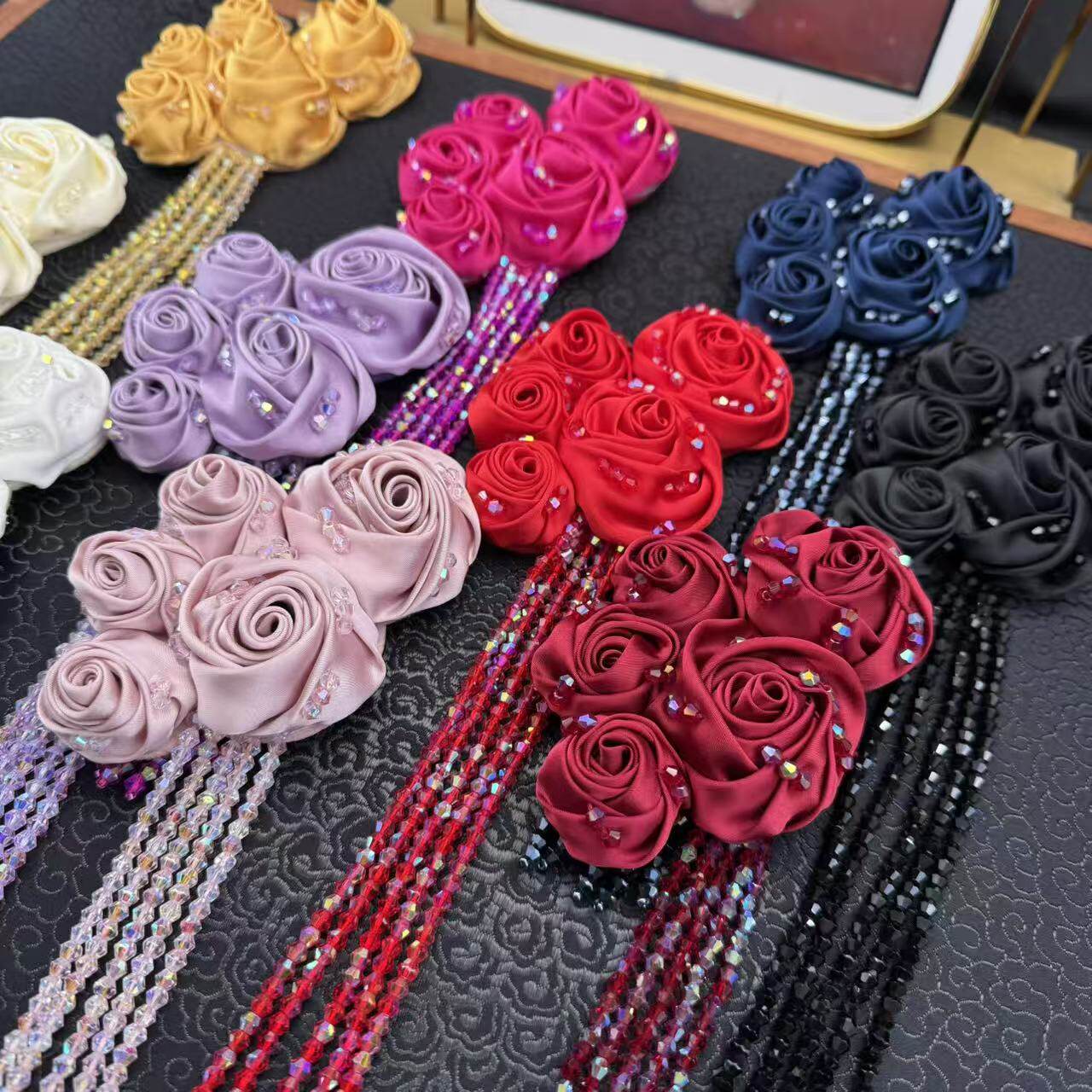 精致立体玫瑰花朵水晶流苏磁吸款皇冠配饰WW051,饰品/流行首饰/时尚饰品新,其他DIY饰品配件,淘宝优惠券,粉丝福利购,淘宝优惠卷