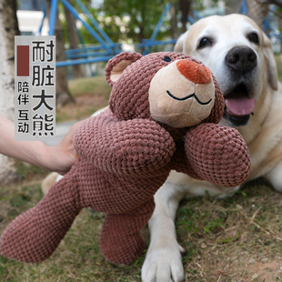 宠物狗狗玩具毛绒小熊发声耐咬拉布拉多柯基边牧磨牙解闷陪伴玩偶