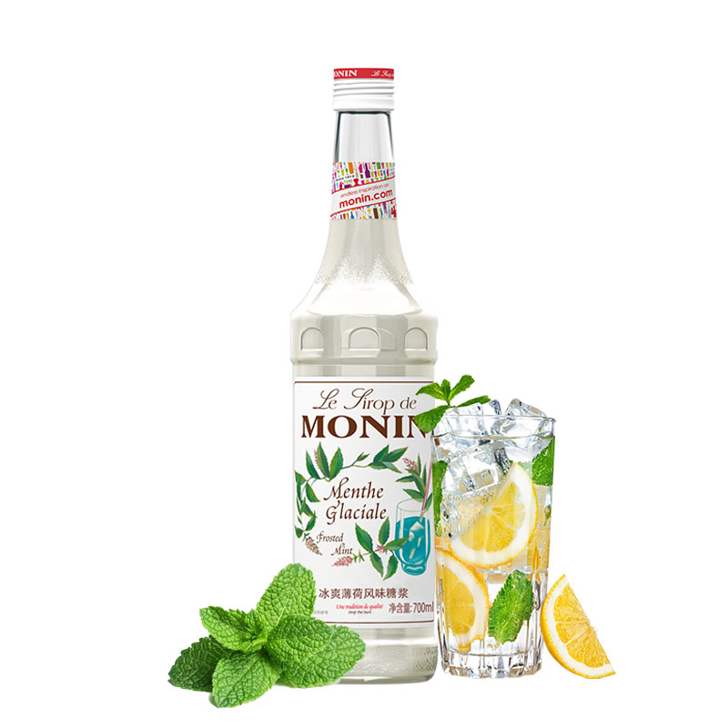 莫林糖浆冰爽薄荷风味糖浆monin咖啡烘焙饮料鸡尾酒辅料果露700ml