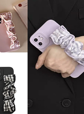 适用vivoS20 S30手机壳Y300Y100弹力手腕带X200U格子X90X70X80潮S19S18S15S12S17S16ProS10S9e软V30V40V27V29