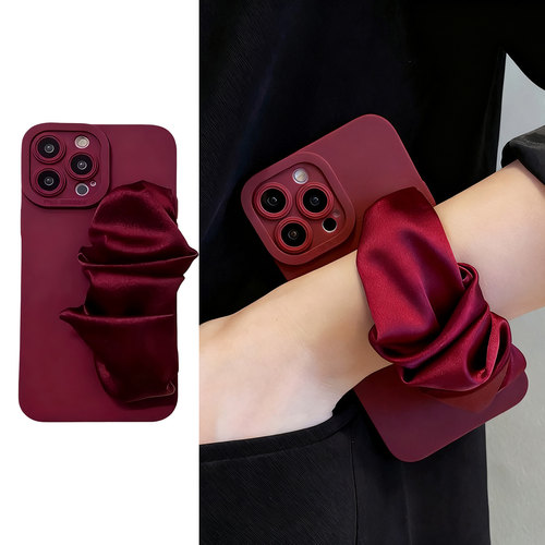 适用Redmi小米Note17手机壳K100 ProMax红米K90手腕带Turbo5 Max 13弹力丝巾R70m红色K80K70K60K50套14C女15R