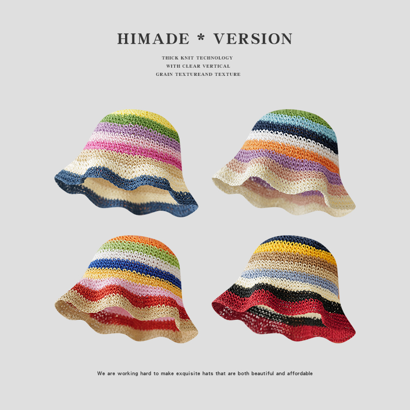 Himade春夏季大檐多巴胺显渔夫帽