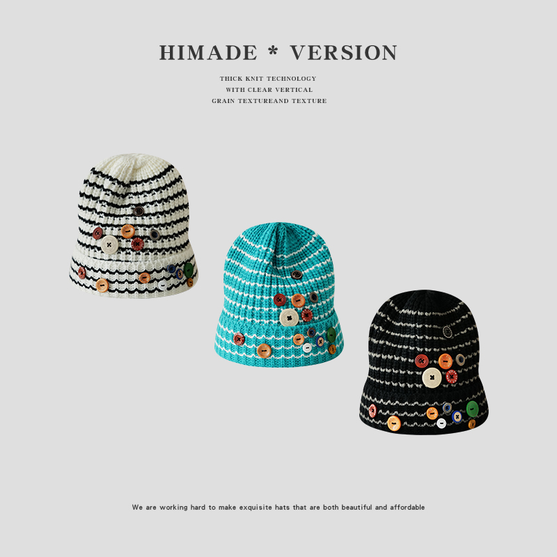 Himade秋冬季保暖显白针织毛线帽