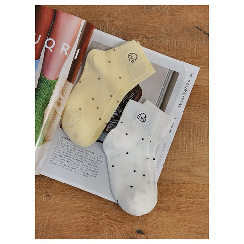Himadesocks刺绣卡通小狗短袜