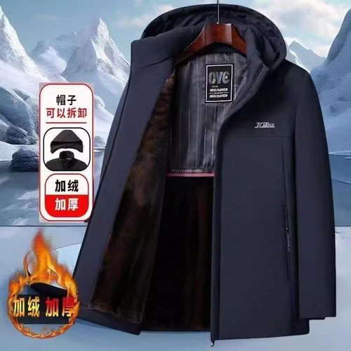 【爆款清仓】海宁男士冬季金貂绒派克服男爸爸装中年商务男装外套