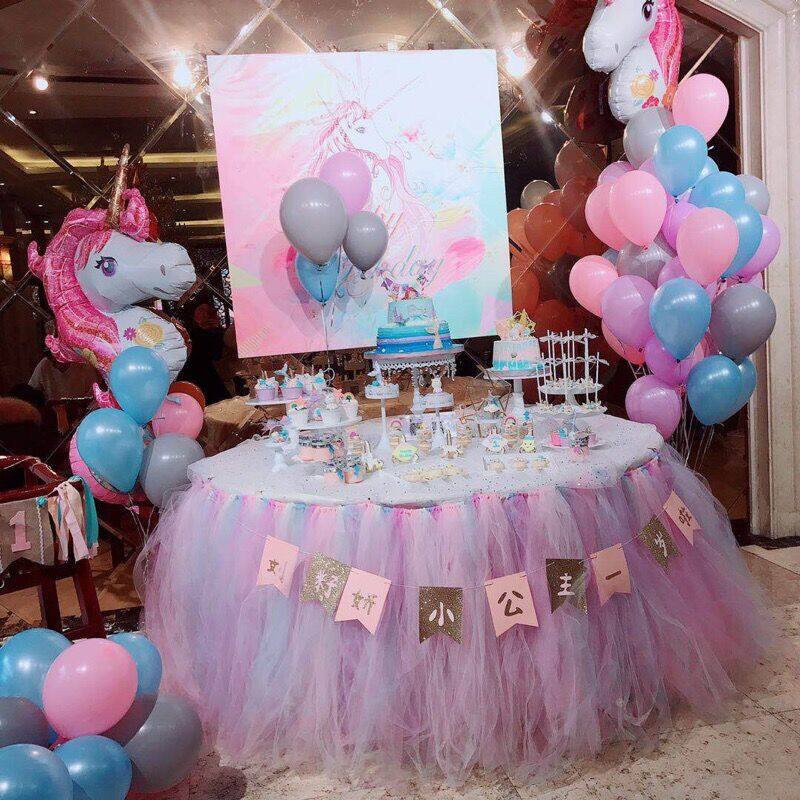 周岁生日派对布置tutu蓬松纱桌围桌裙纱婚礼签到台甜品台装饰桌布