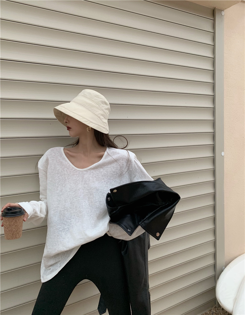 Real shot real price no less loose and easy to wear pure color T-shirt