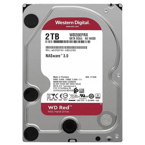 WD/西部数据WD20EFRX 2TB硬盘2T红盘64M NAS3.0西数2T红盘