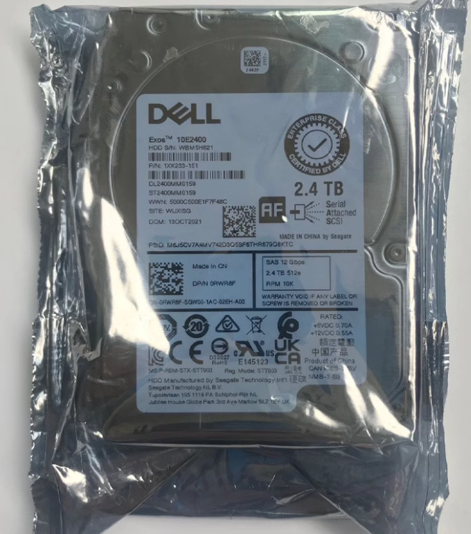 全新 DELL 2.4T SAS 10k 2.5 ST2400MM0159 0RWR8F RWR8F 硬盘