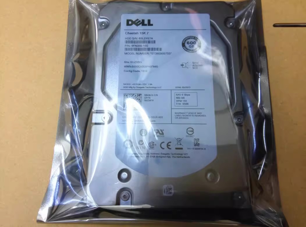 全新DELL 600G 15K 3.5寸 SAS 6G ST3600057SS 0W347K 服务器硬盘