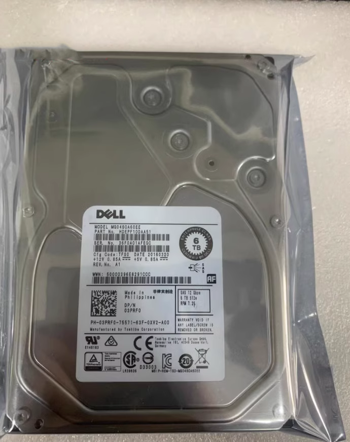 全新DELL 6T SAS 12G 3.5 03PRF0 HDEPF10DAA51 硬盘MG04SCA60EE
