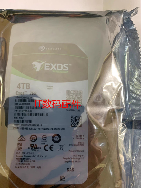 全新 ST4000NM005A/003A 4TB 3.5寸 7.2K SAS 4T 12G企业级硬盘