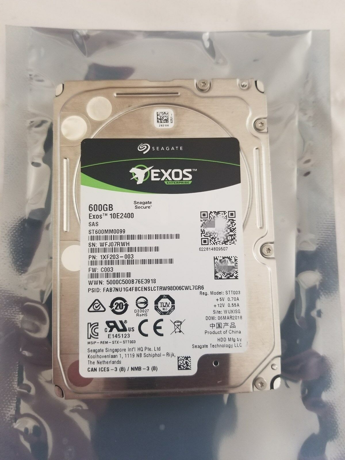 浪潮 联想ST600MM0099 Exos 10E2400 600G 10K SAS 2.5 12GB 硬盘