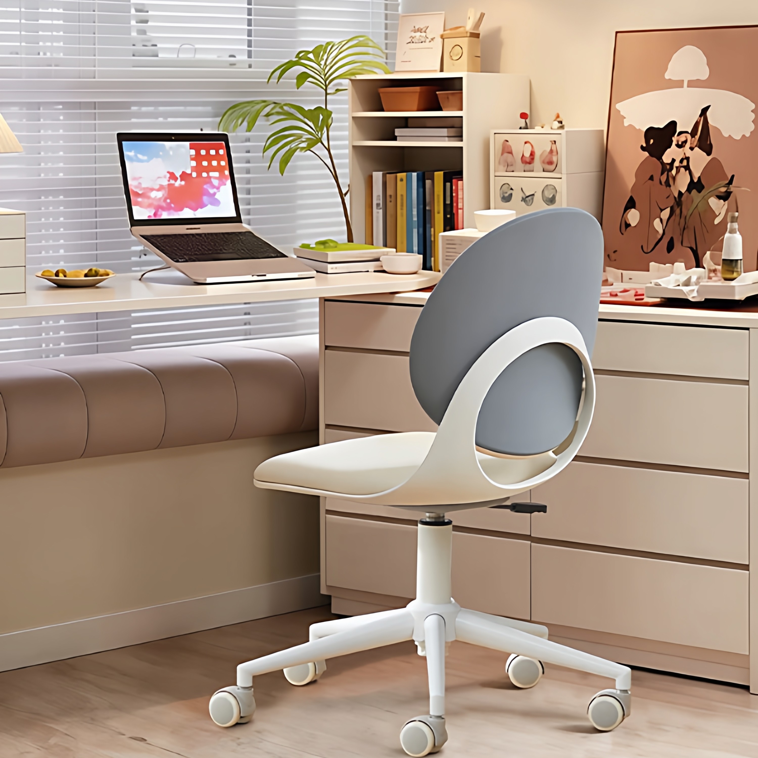 书房学习小椅子卧室书桌舒适久坐办公电脑椅靠背化妆座椅