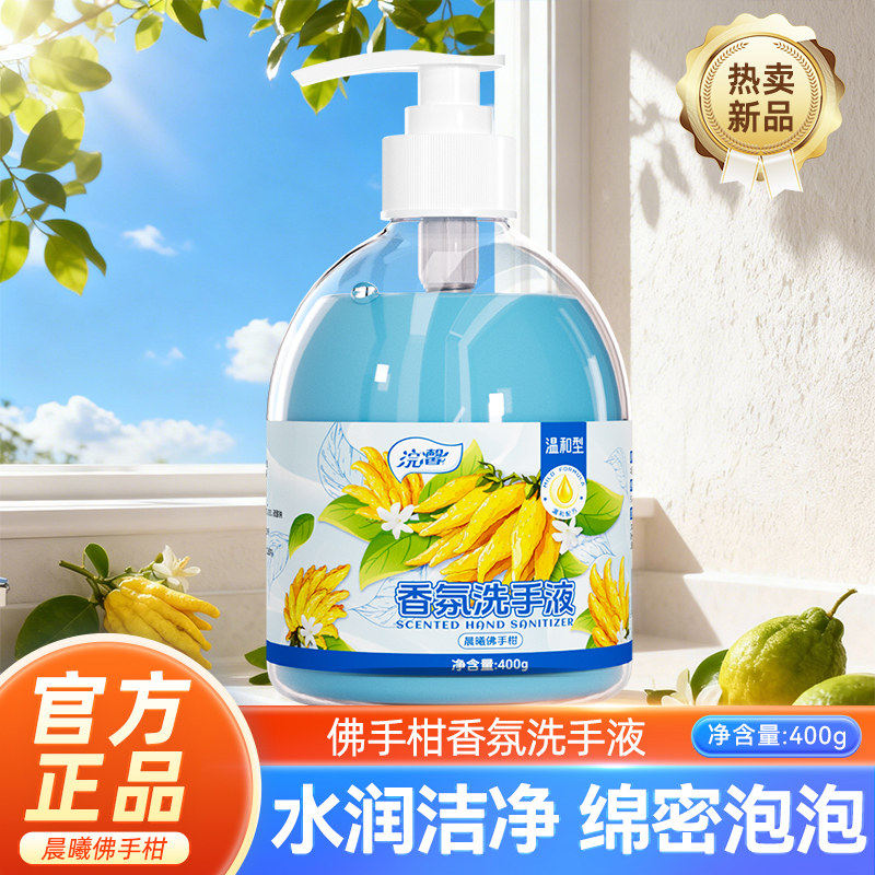 蓝漂佛手柑香氛洗手液400g水润洁净绵密泡泡按压瓶装家用
