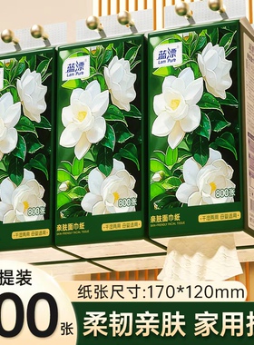 蓝漂悬挂式抽纸800张餐巾纸家用底部抽取面巾纸实惠装卫生纸抽