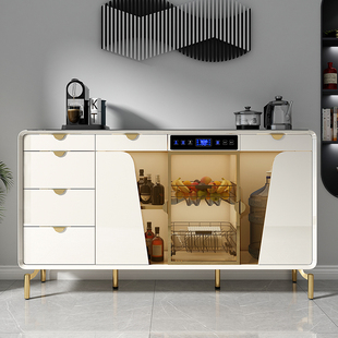 新款现代轻奢茶吧机一体柜冰吧机全自动智能带消毒柜钢化玻璃台面