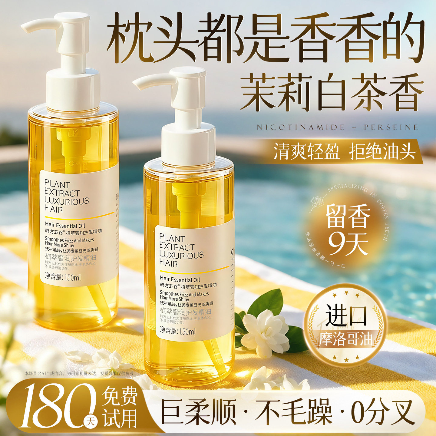 摩洛哥护发精油女防毛躁柔顺持久留香养发复修干枯官方旗舰店正品