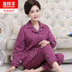秋冬季 中老年人女睡衣薄夹棉套装 妈妈婆婆纯棉夹层保暖奶奶家居服