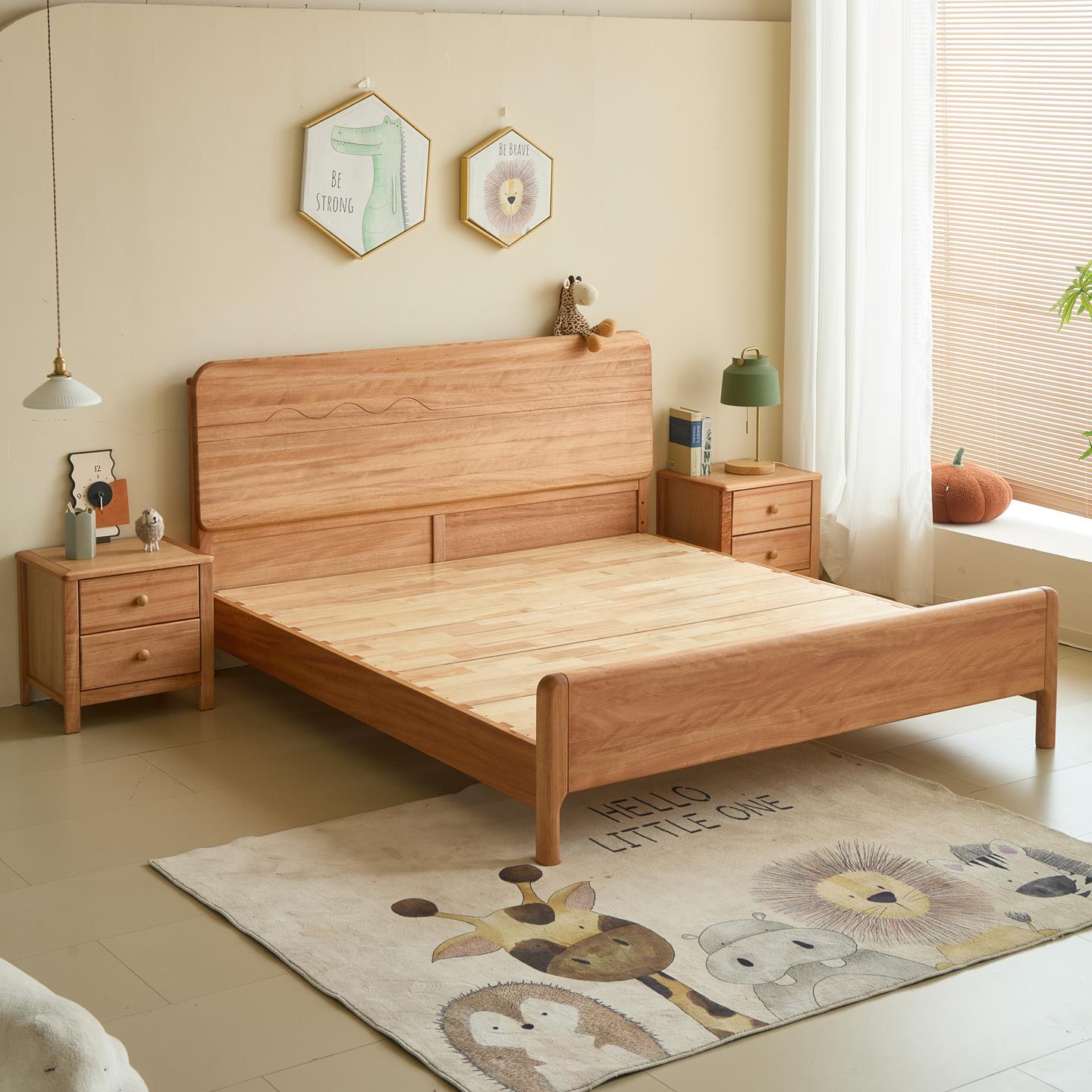 天坛家具原木实木床1米8