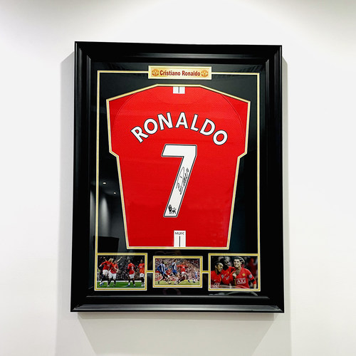C罗签名球衣装裱相框收藏周边