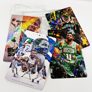 爆款欧文挂件篮球卡球星库里双面炫彩镭射卡防水PVC材质超清印刷