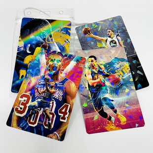 库里书包挂件镭射工艺球星卡签名欧文詹姆斯杜兰特小挂件礼物