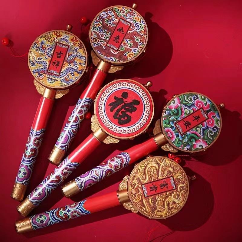中国风传统中式手摇手工拨浪鼓玩具礼品北京景区特色旅游文化纪念
