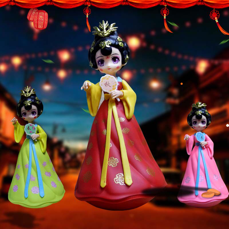 中国风北京西安旅游纪念品大唐不倒翁小姐姐摆件古风娃娃生日礼物