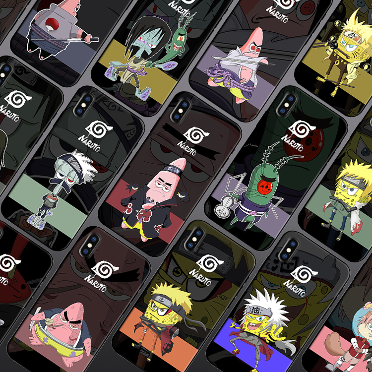 适用cosplay火影忍者海绵宝宝任意机型手机壳软个性定制玻璃创意