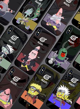 适用cosplay火影忍者海绵宝宝任意机型手机壳软个性定制玻璃创意
