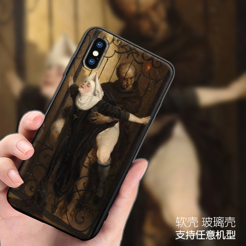 罪孽名画艺术适用苹果oppo一加三星vivo华为魅族磨砂软手机壳定制