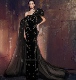 奢华重暗黑系性感女王长拖尾婚纱 新娘黑酷girl鱼尾婚纱礼服