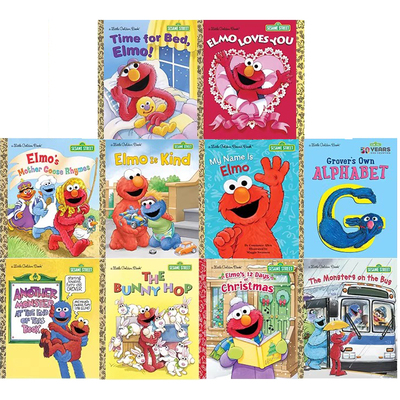 英文原版 Sesame Street 芝麻街 金边精装书 10册合售 Little Golden Book 儿童启蒙绘本图画书