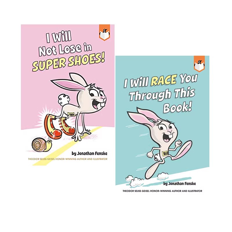 英文原版 企鹅桥梁小读本 Penguin Workshop I Will Not Lose in Super Shoe 兔子赛跑2册  橡树 Crabby 系列 同作者