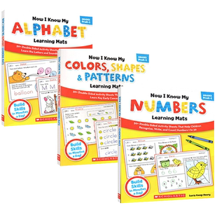 英文原版 Now I Know My Alphabe/Colors/Numbers Learning Mats 幼儿园级3册合售