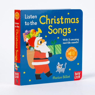 Crow Nosy 小小音乐厅 英文原版 Listen 圣诞歌曲 Christmas the 儿童音乐启蒙绘本图画书 预售 Songs 纸板发声书 我