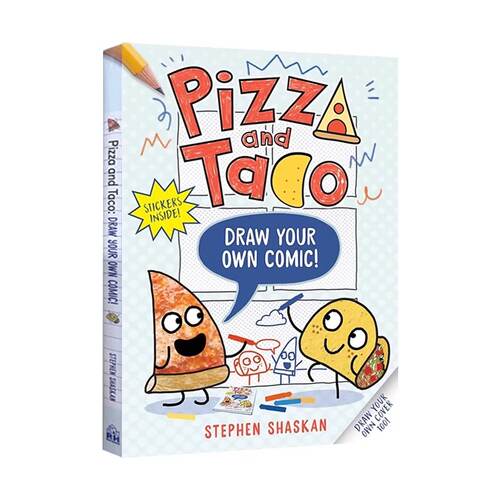 披萨饼与玉米片 英文原版 Pizza and Taco: Draw Your Own Comic! 画自己的漫画 平装贴纸书