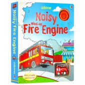 绘本儿童益智游戏纸板书 Wind 轨道消防车 预售 Engine Noisy Fire 英文原版 发声发条玩具纸板书儿童认知趣味游戏图画书