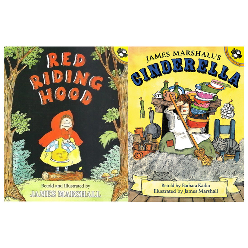 英文原版 James Marshall 2册 吴敏兰书单 凯迪克奖作家绘本 经典童话故事图画书 Red Riding Hood/Cinderella/Hansel and Gretel