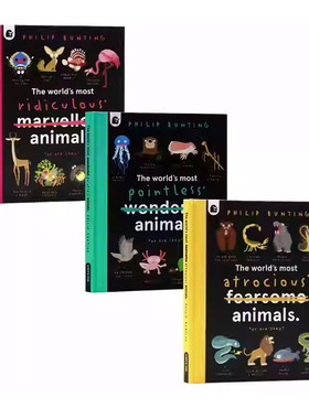 英文原版 The Worlds Most Animals 世界上残暴/可笑/没用的动物3册 精装大开本 奇特生物 儿童动物百科 科普绘本 Philip Bunting